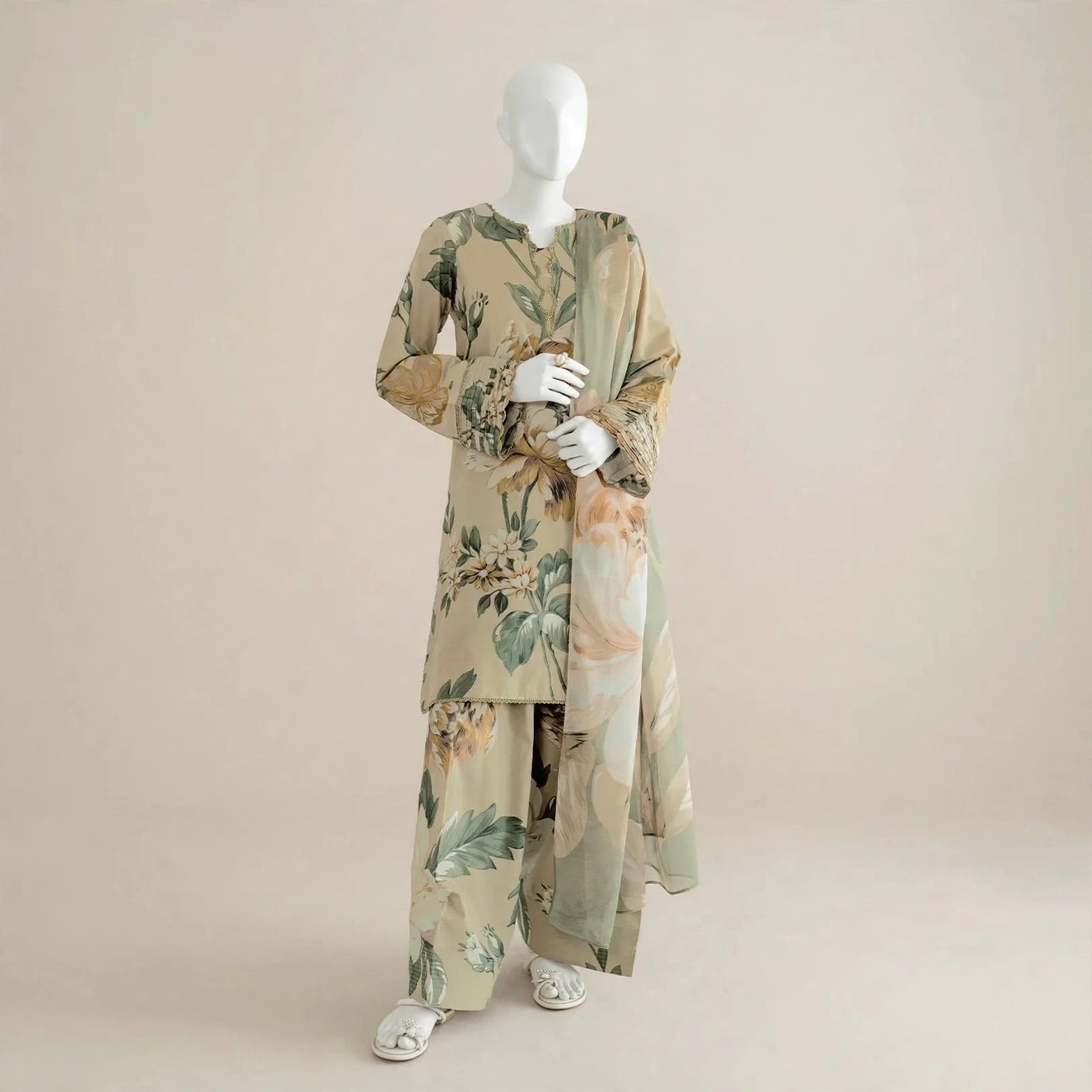 Ivory Digital Print Lawn 3Pcs Set