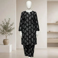 Women's Black Printed 2-Piece Suit – Micro Polo Cotton