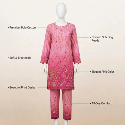 Elegant Women's Unstitched Printed 2-Piece Suit